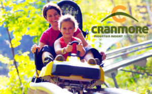 Cranmore Mountain ride with logo in upper right