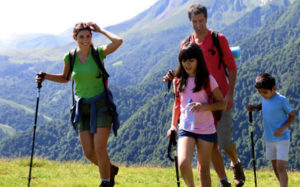 Family hiking